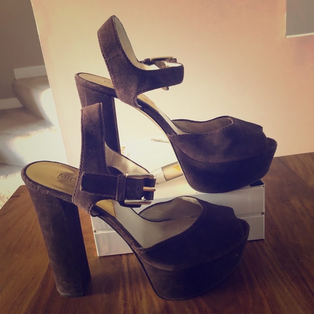 Michael Kors Chocolate London Peep-Toe Platform